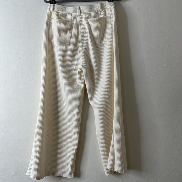 Amuse Society Winter White Wide Corduroy Back Pocket Ankle Flare Pants 27 - Picture 5 of 14